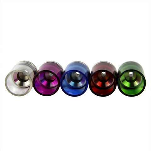 Super Wide Bore Stainless Steel & Coloured Glass Drip Tips (GLS017)