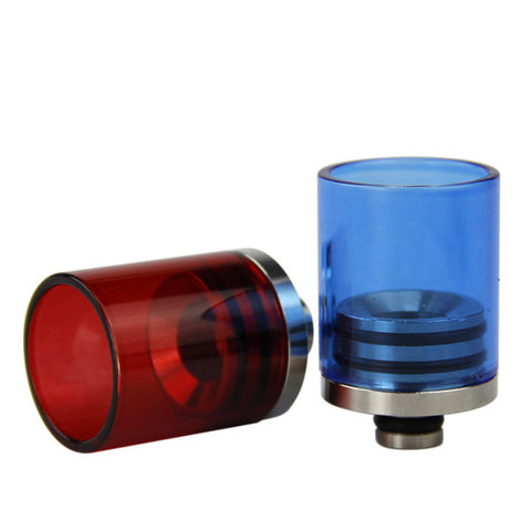 Super Wide Bore Stainless Steel & Coloured Glass Drip Tips (GLS017)