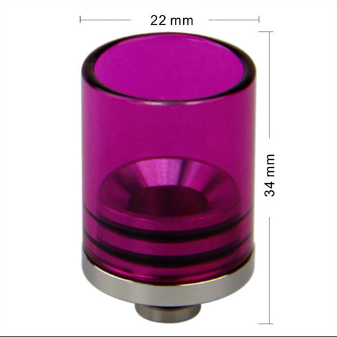 Super Wide Bore Stainless Steel & Coloured Glass Drip Tips (GLS017)