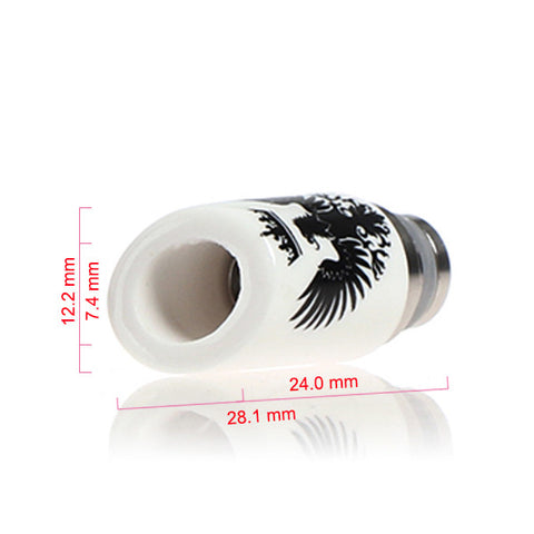 Ceramic & Stainless Steel Eagle Drip Tip, Slashed Or Straight Cut (CER001)