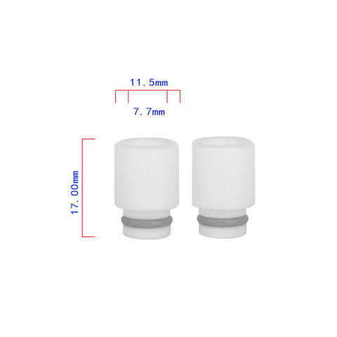 White PTFE Stumpy Wide Bore Drip Tip (TEF003)