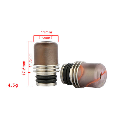 Short Acrylic & Stainless Steel Heatsink Style Drip Tips (SS059)