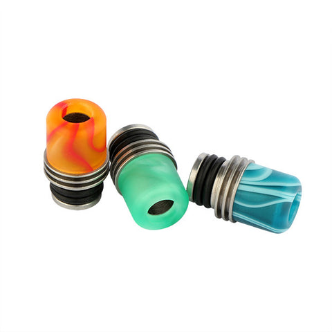 Short Acrylic & Stainless Steel Heatsink Style Drip Tips (SS059)
