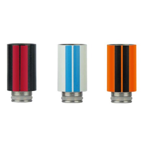 Stainless Steel Striped Wide Bore Drip Tips - Perfect Match For The Joyetech Evic VT (SS055)