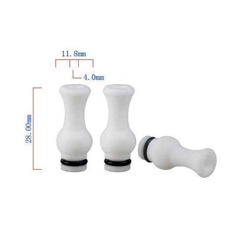 White Ming Vase Design PTFE Wide Bore Drip Tip (TEF004)