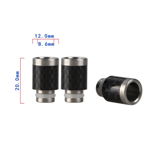 Stainless Steel & Carbon Fibre Wide Bore Drip Tip (CF003)