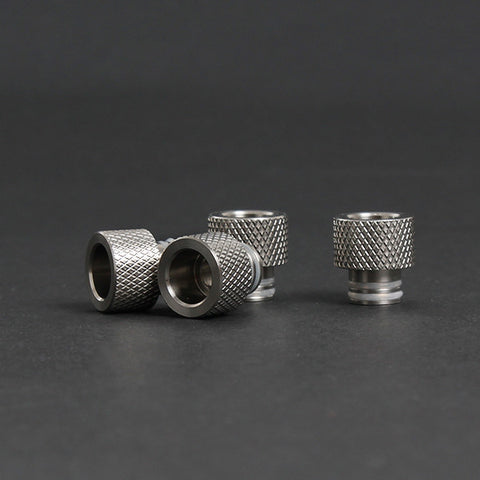 Short Knurled Wide Bore Stainless Steel Drip Tip (SS013)