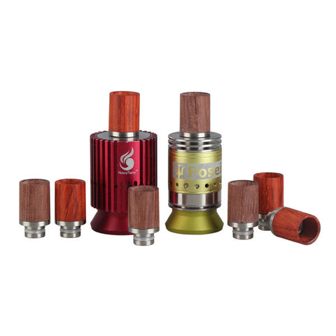 Short Stainless Steel & Wood Wide Bore Drip Tips (WD001)