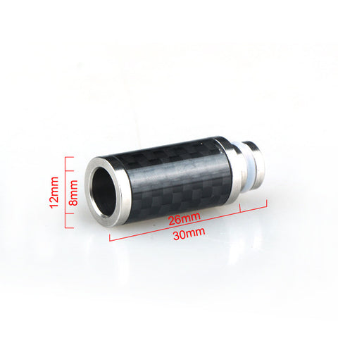 Long Stainless Steel & Carbon Fibre Wide Bore Drip Tip (CF007)