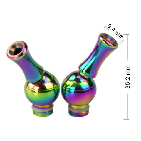 Large Stainless Steel Rainbow Effect Rotating Drip Tip (SS047)