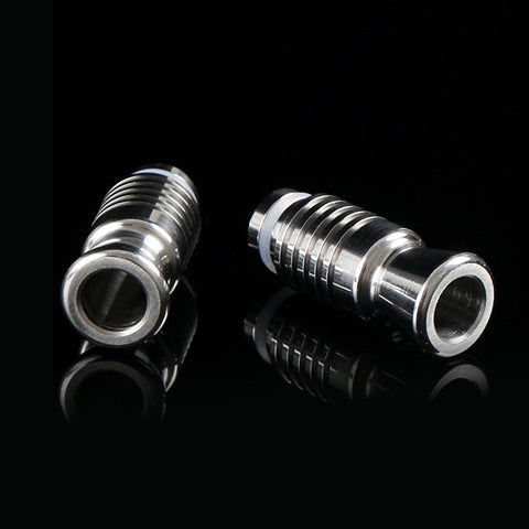 Ribbed & Flared Wide Bore Stainless Steel Drip Tip (SS019)