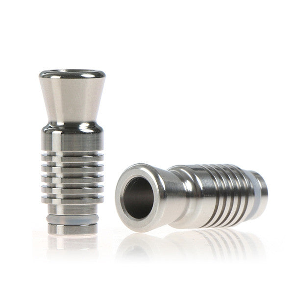 Ribbed & Flared Wide Bore Stainless Steel Drip Tip (SS019)