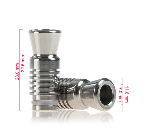 Ribbed & Flared Wide Bore Stainless Steel Drip Tip (SS019)