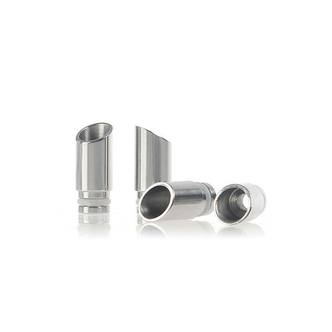 Smooth Slash Cut Exhaust Style Wide Bore Stainless Steel Drip Tip (SS009)