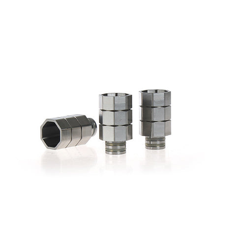 Hexagonal Patterned Wide Bore Stainless Steel Drip Tip (SS012)
