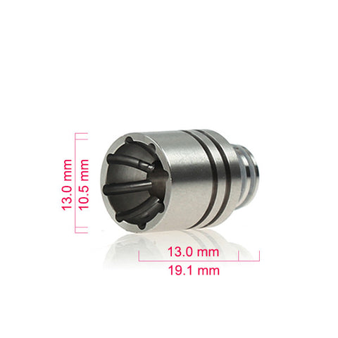 Wide Bore Stainless Steel Drip Tip With Unusual Crater Design (SS015)