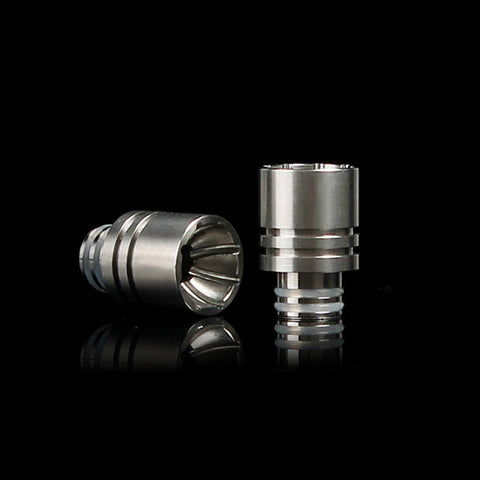 Wide Bore Stainless Steel Drip Tip With Unusual Crater Design (SS015)