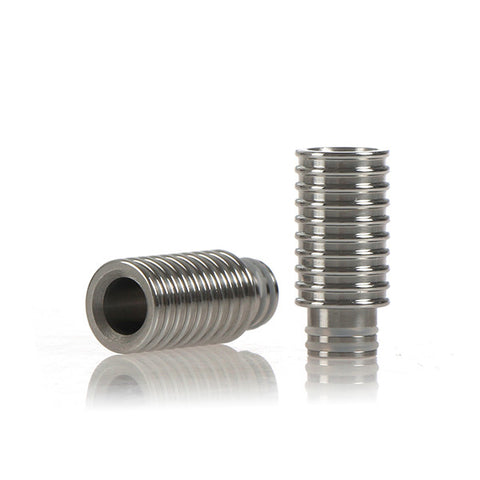Ribbed Wide Bore Stainless Steel Drip Tip (SS016)