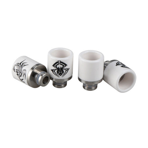 Stubby Ceramic & Stainless Steel Scorpion & Spider Wide Bore Drip Tips (CER004)