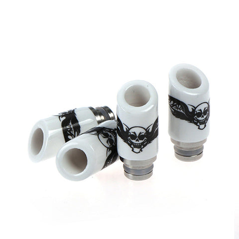 Ceramic & Stainless Steel Skull Drip Tip, Slashed Or Straight Cut (CER002)