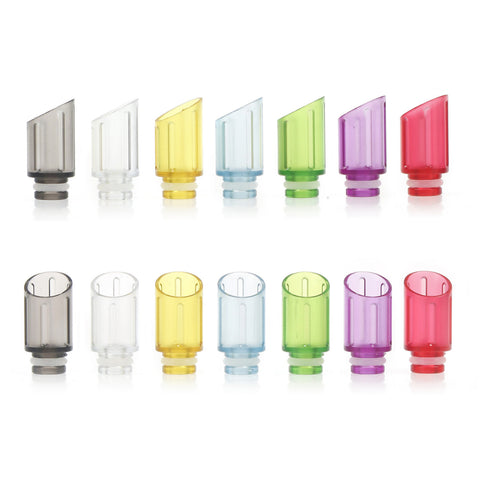 Transparent Plastic Slash Cut Design Wide Bore Drip Tips (PLA002)