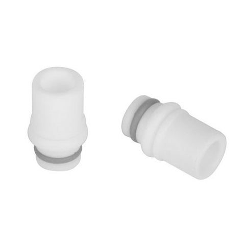 White Twin Ring Design PTFE Wide Bore Drip Tip (TEF002)