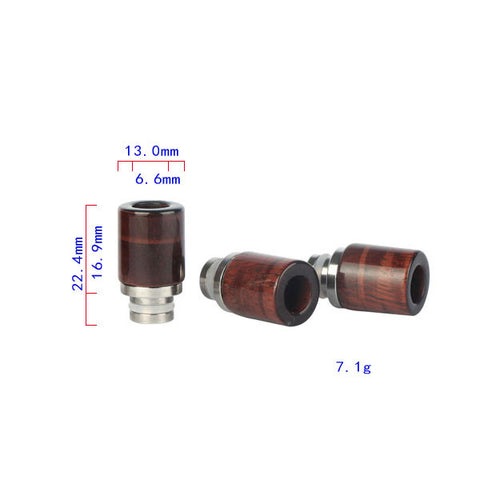 Stainless Steel & Red Stone Wide Bore Drip Tip (CER014)