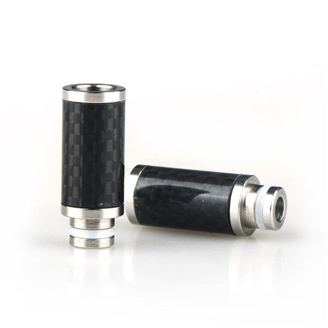 New! Long Stainless Steel & Carbon Fibre Wide Bore Drip Tip (CF007)