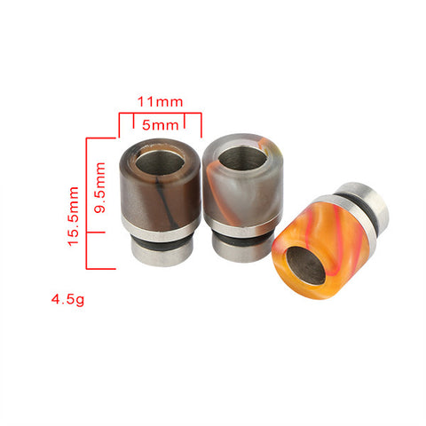 Short Acrylic & Stainless Steel Smooth Style Drip Tips (SS060)