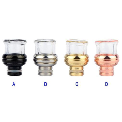Stumpy Glass & Stainless Steel Bowl Design Wide Bore Drip Tip (GLS025)