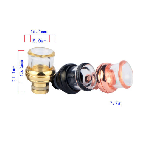 Stumpy Glass & Stainless Steel Bowl Design Wide Bore Drip Tip (GLS025)