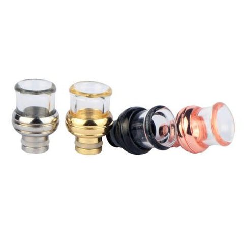 Stumpy Glass & Stainless Steel Bowl Design Wide Bore Drip Tip (GLS025)