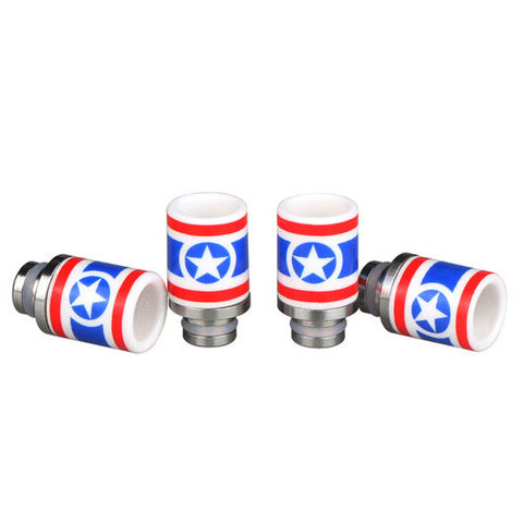 Ceramic & Stainless Steel Captain America Wide Bore Drip Tip (CER012)