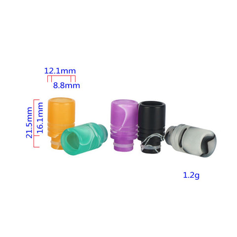 Acrylic Colourful Skinny Wide Bore Drip Tips (PLA033)