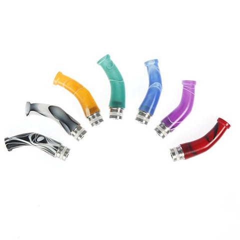 Long Acrylic & Stainless Steel Curved Drip Tips (XL007)