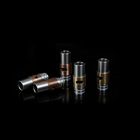 Stainless Steel & Brass Or Copper Dual Hole Adjustable Air Flow Wide Bore Drip Tips (AIR005)