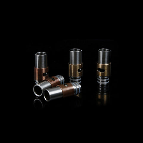 Stainless Steel & Brass Or Copper Dual Hole Adjustable Air Flow Wide Bore Drip Tips (AIR005)