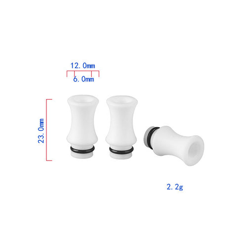 White Vase Design PTFE Drip Tip (TEF007)