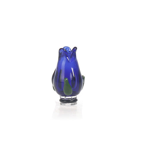 Art Glass Blue Roses Drip Tip (GLS008)