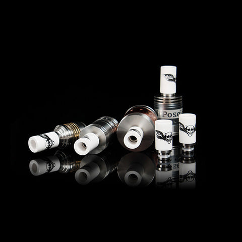 Ceramic & Stainless Steel Skull Drip Tip, Slashed Or Straight Cut (CER002)