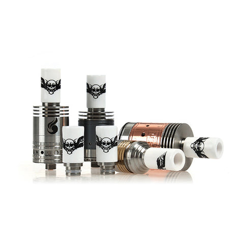 Ceramic & Stainless Steel Skull Drip Tip, Slashed Or Straight Cut (CER002)