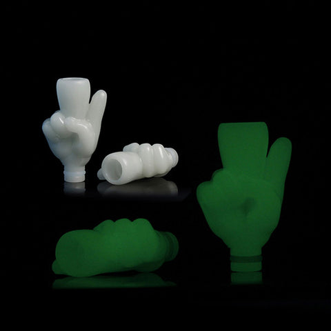 Glow In The Dark Middle Finger, Peace Sign Or Thumb Drip Tips (GLOW004)