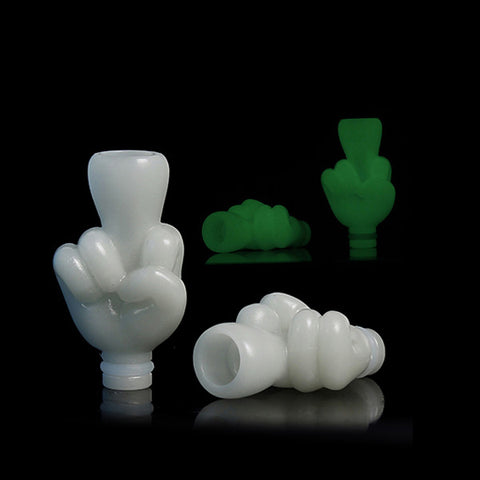 Glow In The Dark Middle Finger, Peace Sign Or Thumb Drip Tips (GLOW004)