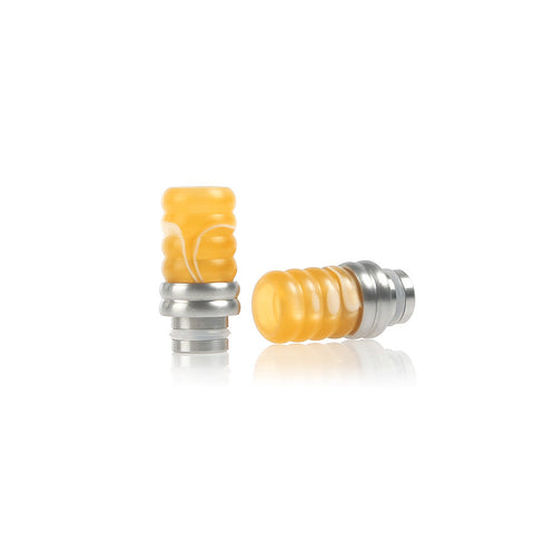 Stainless Steel & Acrylic Ribbed Wide Bore Drip Tips (ACR004)